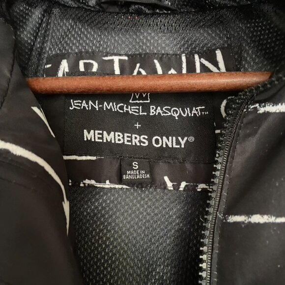 Members Only x Basquiat Black White Windbreaker Light Jacket - Picture 3 of 7